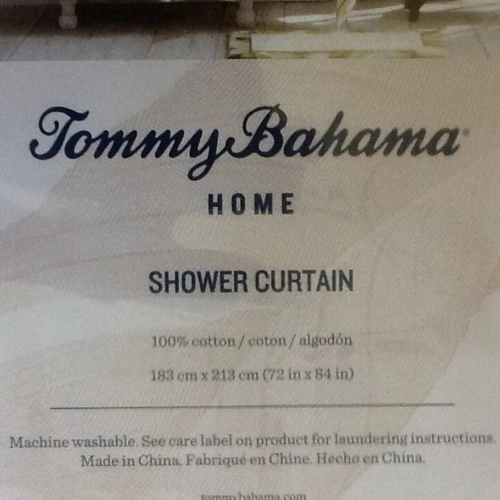 new Tommy Bahama GREEN LEAF PALMIERS 72 x 84 inch Extra Long Shower Curtain